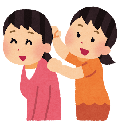 子供の肩たたき